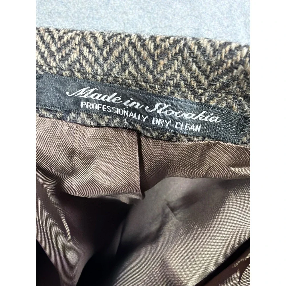 ROBERT STOCK Men's 43R Herringbone‎ Wool Blazer Jacket Brown Tan VTG Sport Coat